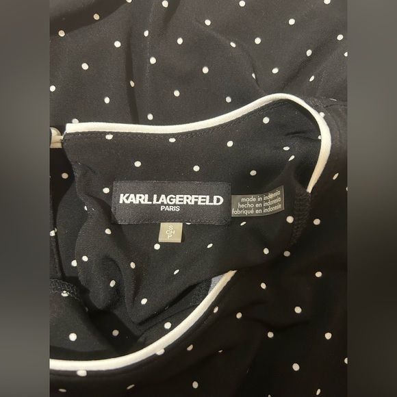 🚨Karl Lagerfeld Polka Dot Bell Sleeves Blouse - size S - Picture 5 of 6